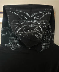 Gothic Skull Oversized Zip Hoodie
