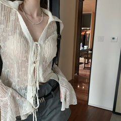 Transparent Lace See Through Blouse