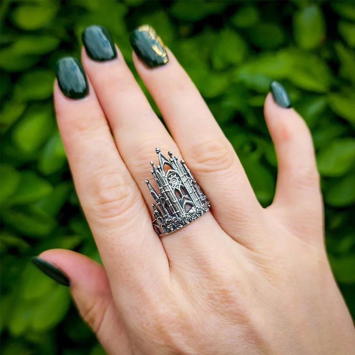 Kpop Y2K Crystal Heart Butterfly Gothic Ring Main image