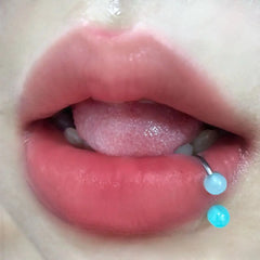 Star Pendant Red Eye Skull Gothic Lip Stud