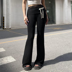 Black Gothic Skinny Lace Flared Pant