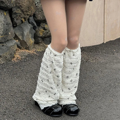 Gothic Pleated Bow Ballet Sock