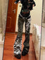 Printed Gothic Dragon Flared Pant