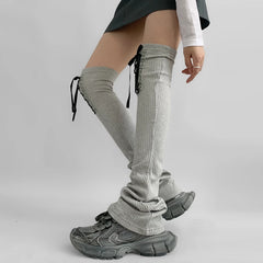 Gothic Lace-up Knee-high Strap Sock