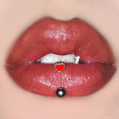 Black Heart C-Shaped Chirurgical Lip Stud