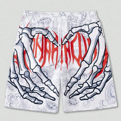 Skeleton Hand Print Shorts