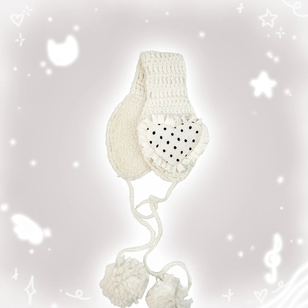 Y2K Knitted Wave Point Love Earmuff Secondary image