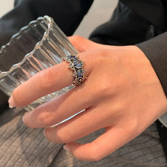 Vintage Gothic Heart Cross Ring