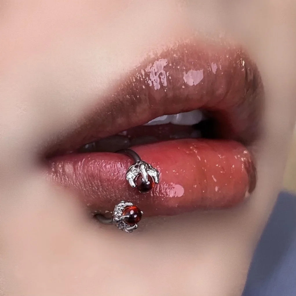 Opal Dragon Claw Lip Stud