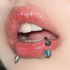 Cat’s Eye Pink Crystal Lip Stud