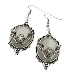 Gothic Vampire Bat Cameo Halloween Earring
