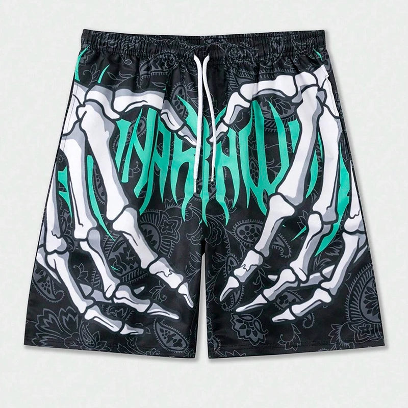 Skeleton Hand Print Shorts Main image