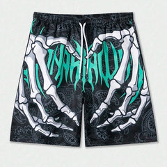 Skeleton Hand Print Shorts