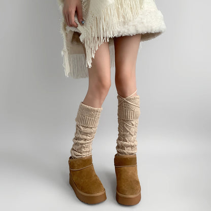 Gothic Lace-up Wool Calf Sock