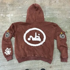 Gothic Embroidery Washing Hoodie