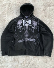 Retro Y2K Gothic Skull Zipper Hoodie