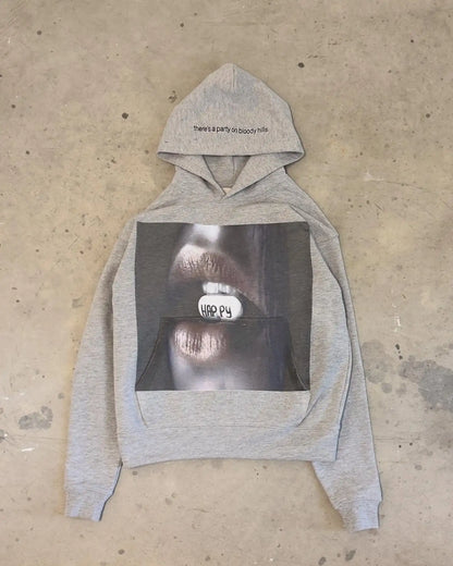 Gothic Grunge Graphic Print Hoodie