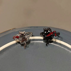 Minimalist Gothic Drunken Ghost Ring