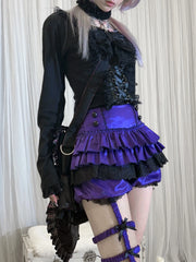 Lace Patch Velour Gothic Blouse