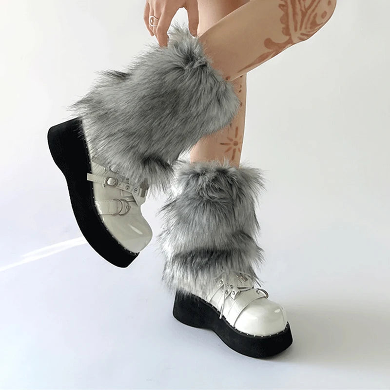 Gothic Wolf Fur Knee-length Sock