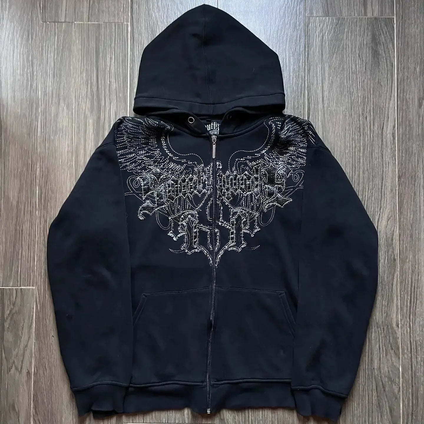 Y2K Gothic Embroidery Zipper Hoodie Main image