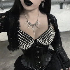 Lace Trim Flare Sleeve Mesh Top