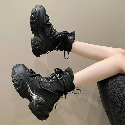Chunky Platform Lace Up Punk Gothic Boot