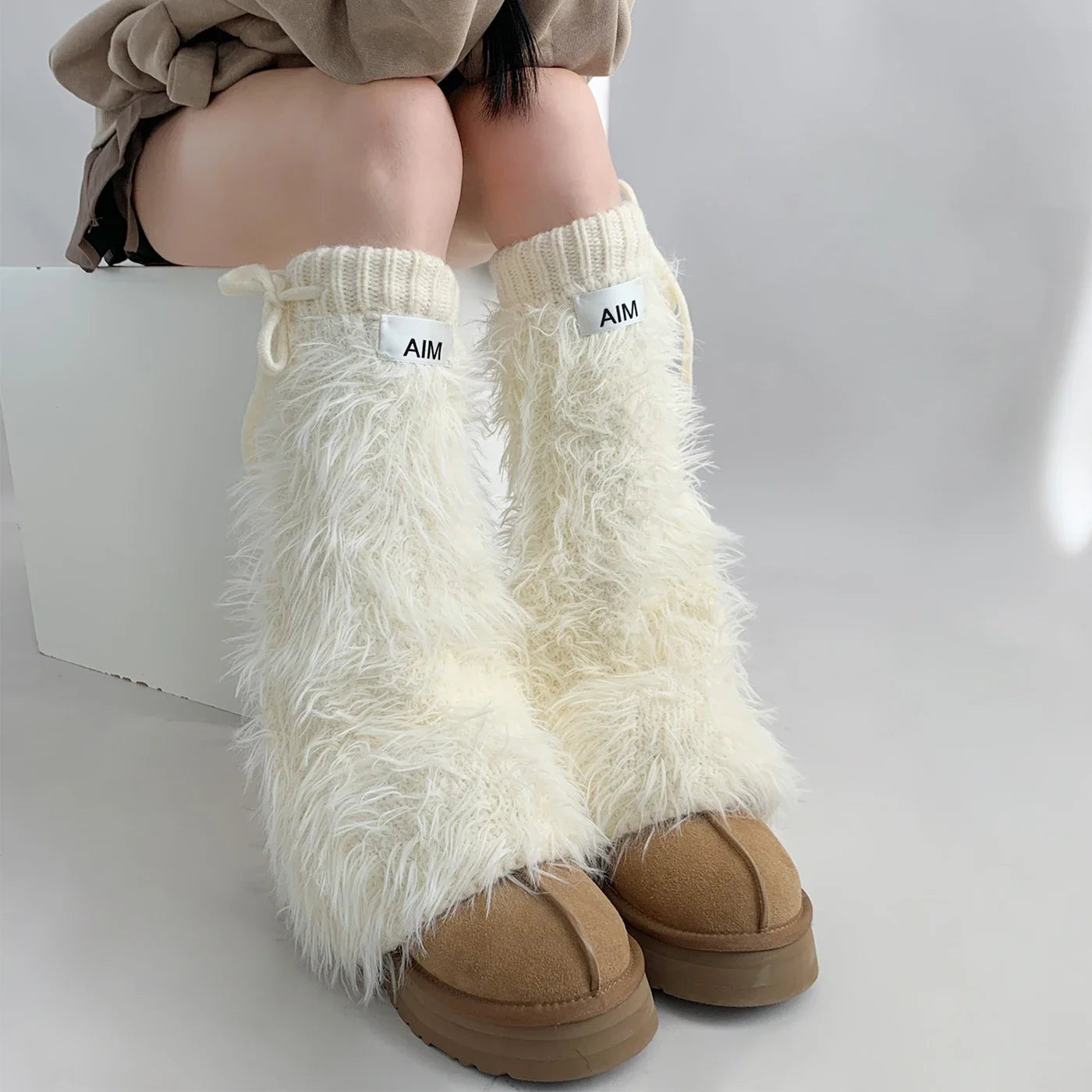 Gothic Mink Fur Thickened Leg Sock