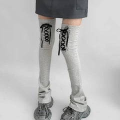 Gothic Lace-up Knee-high Strap Sock