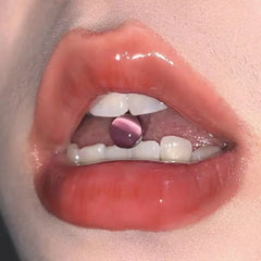 Opal Titanium Steel Cat's Eye Tongue Ring