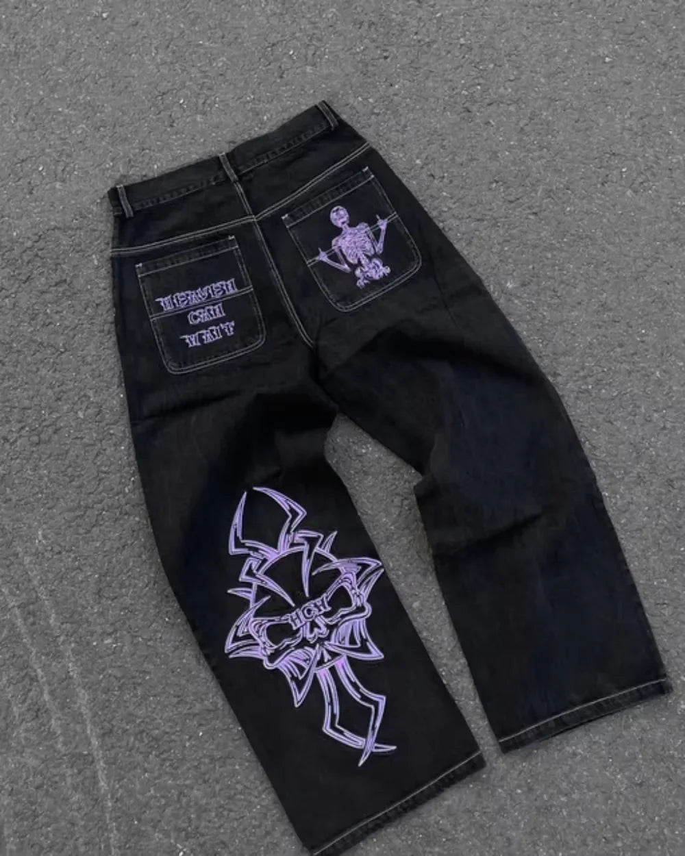 Retro Gothic Skull Embroidery Pant Main image