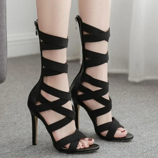 Fluorescent Green Peep Toe Gothic High Heel