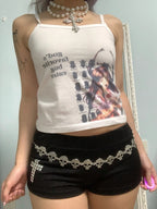 Y2K Gothic Studded Denim Shorts