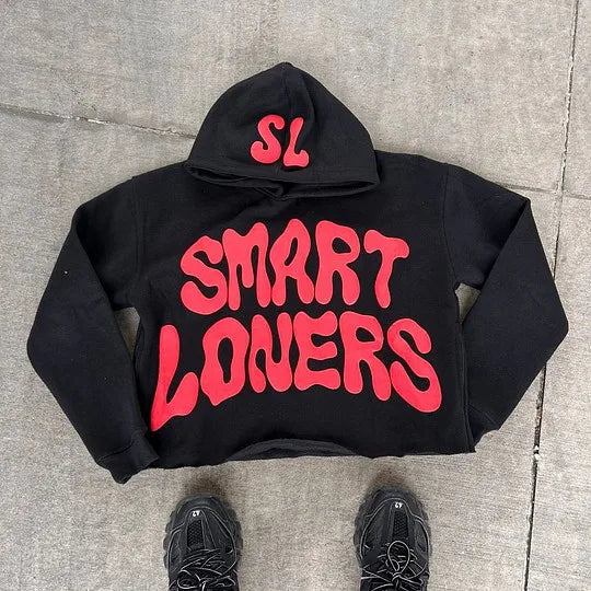 Gothic Alphabet Graphic Pullover Hoodie