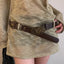 Retro Y2K Gothic Bohemian Wide Brown Belt