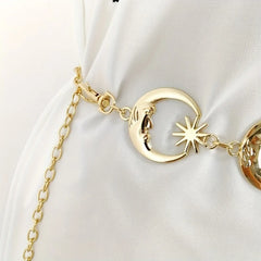 Versatile Gothic Sun Moon Star Pendants Belt