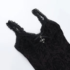 Lace Trim Backless Flocking Corset