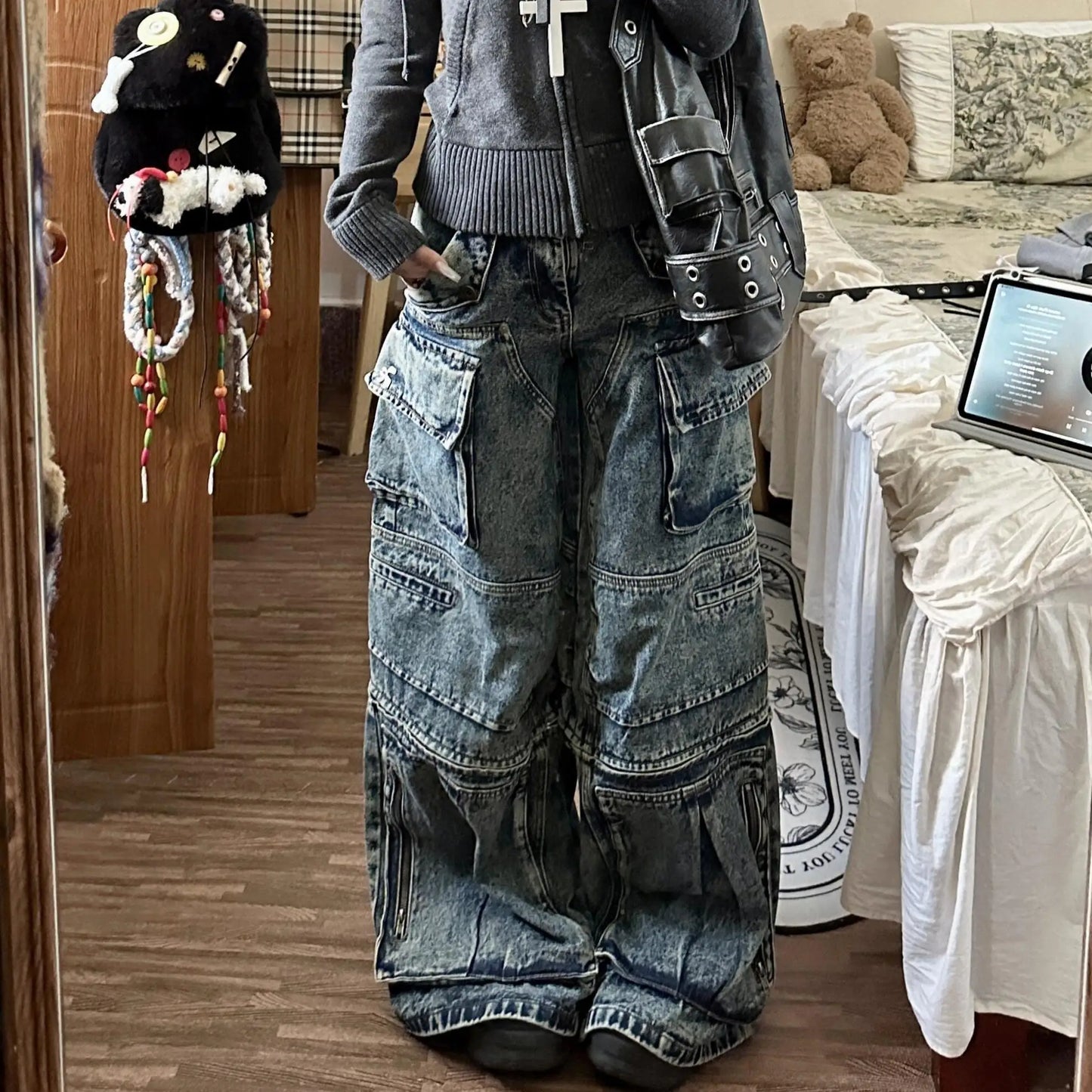 High Waist Gothic Multi-Pocket Pant