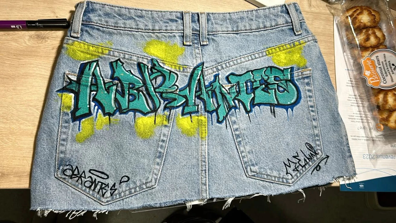 Letter Graphic Denim Short Main image