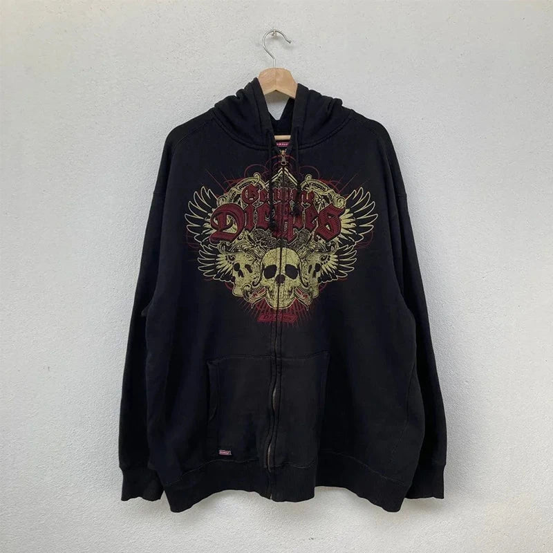 Gothic Print Pullover Sweater