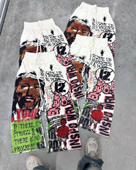 Y2K Gothic Cartoon Print Pants