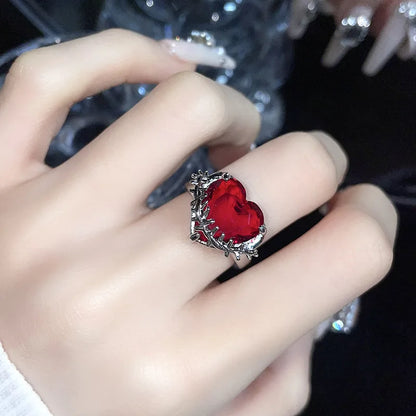 Y2K Gothic Irregular Stone Animal Ring