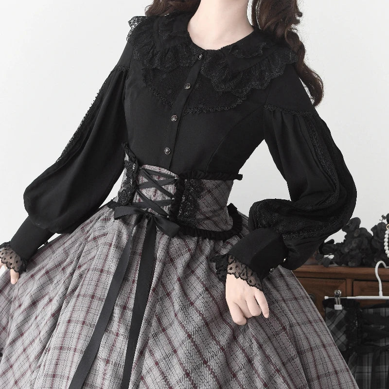 Victorian Lace Ruffle Gigot Sleeve Blouse Main image