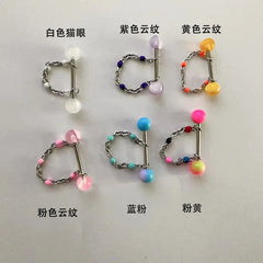 Cute Chain Detachable Drop Beads Tongue Ring