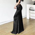 Velvet Trumpet Lace Patchwork Skirt
