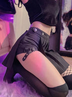 Buckle Detachable High Waist Skirt