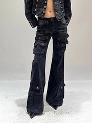 Stretch Grunge Flare Pants