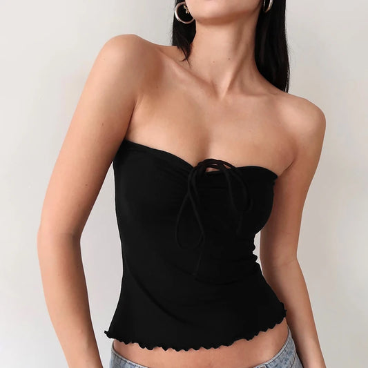 Bow Sweet Girl Y2K Backless Crop Top