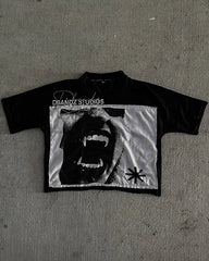 Retro Nightmare Graphic Cotton T-shirt