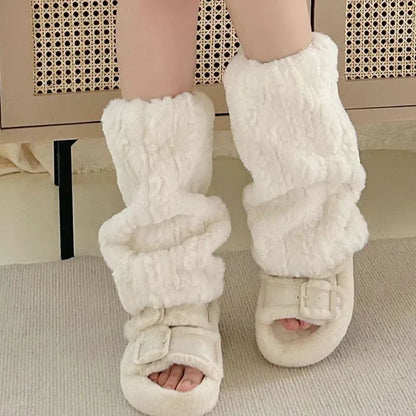 Gothic Fur Plush Mid-calf Sock